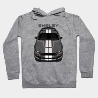 Ford Mustang Shelby GT350R 2015 - 2020 - Magnetic Grey - White Stripes Hoodie